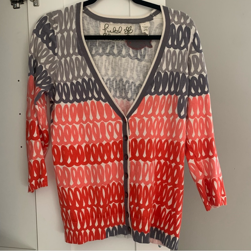 Anthropologie Field Flower Loop Cardigan